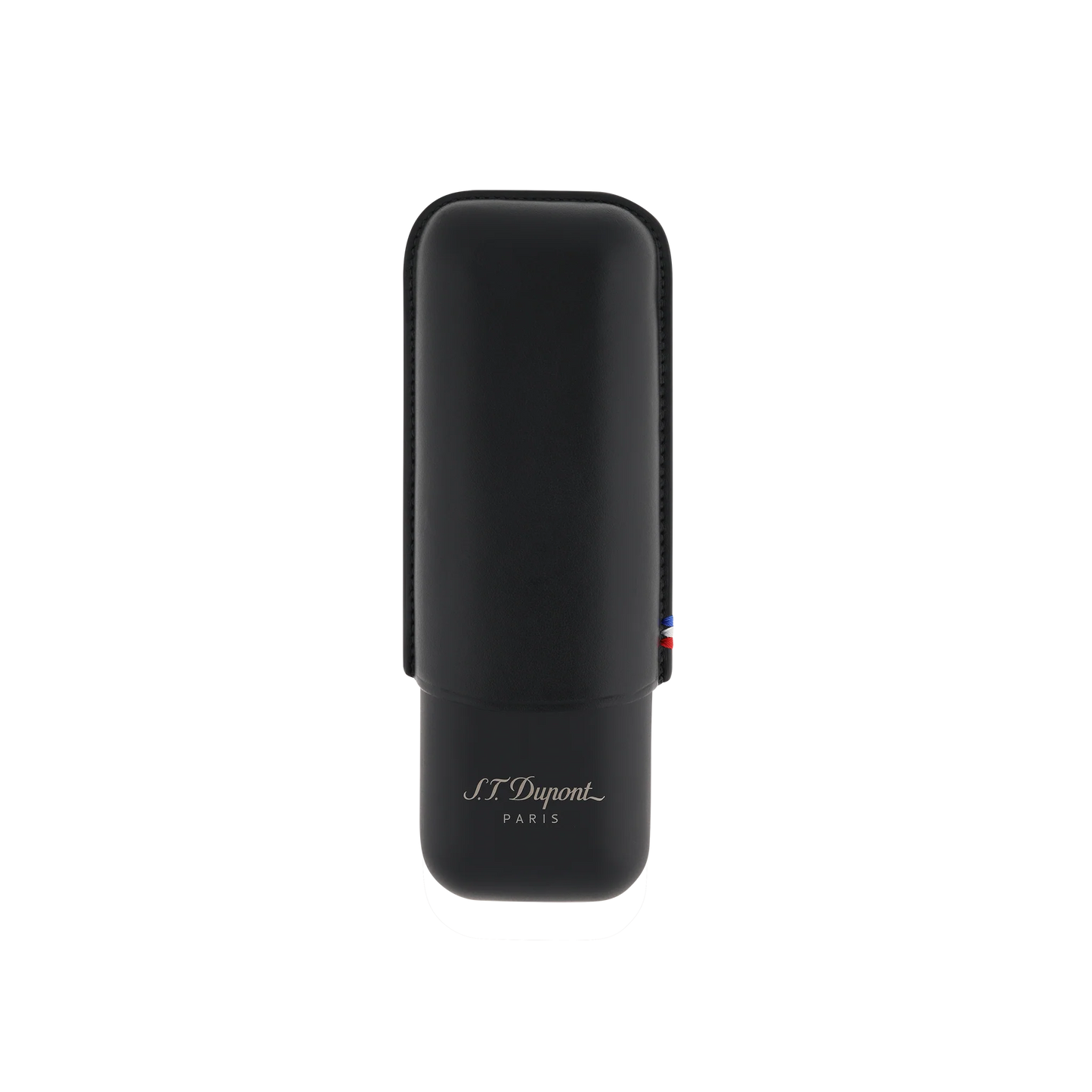 2 Cigar Case Black Leather Matt