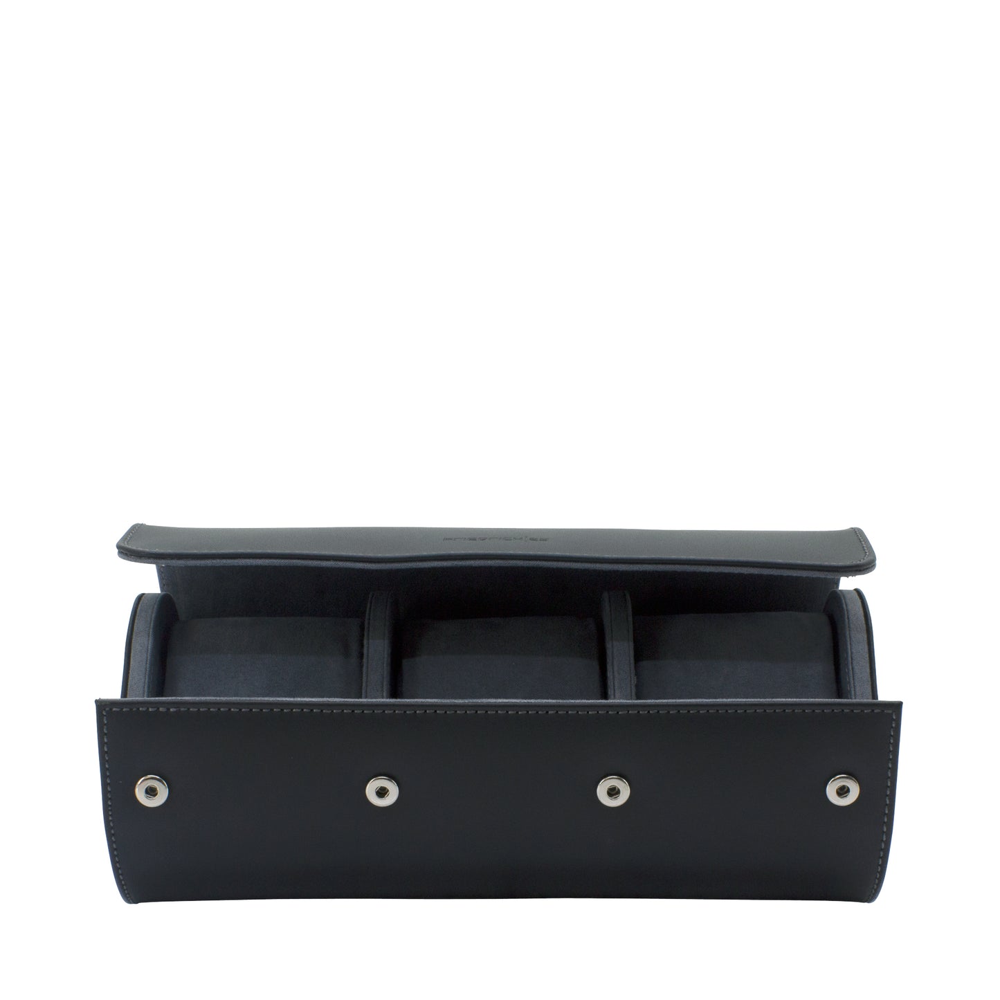 Watch Roll For 3 Watches Infinity Top Grain Leather Black