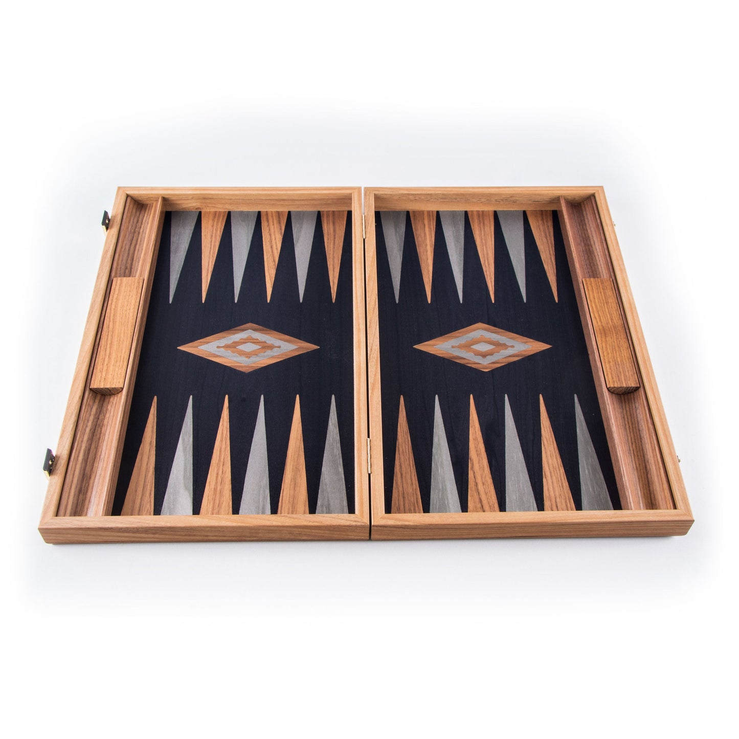 Handmade American Blue Walnut Backgammon With Black Oak