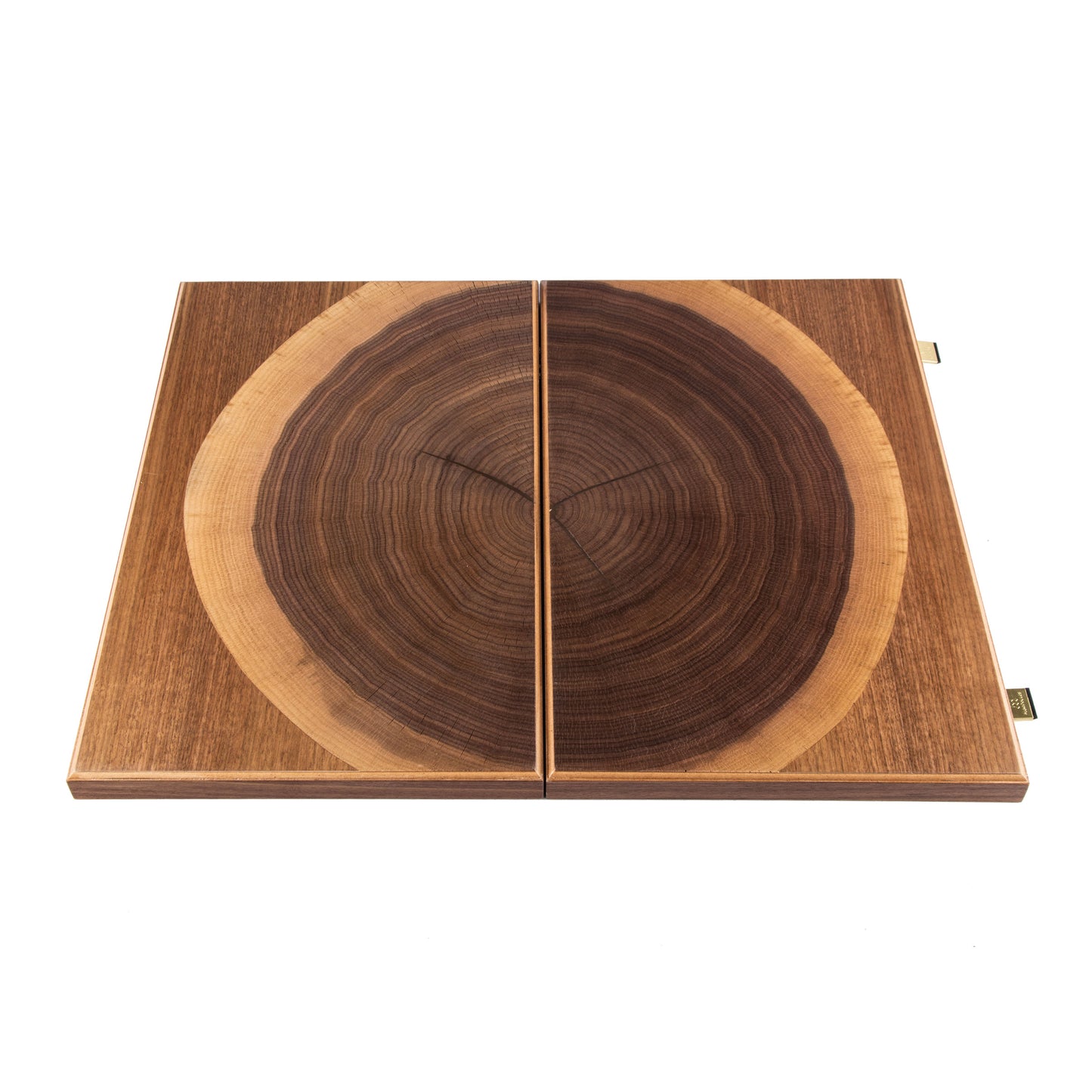 Handmade Walnut Natural Tree Trunk Inlaid Backgammon With Wenge Oak Points