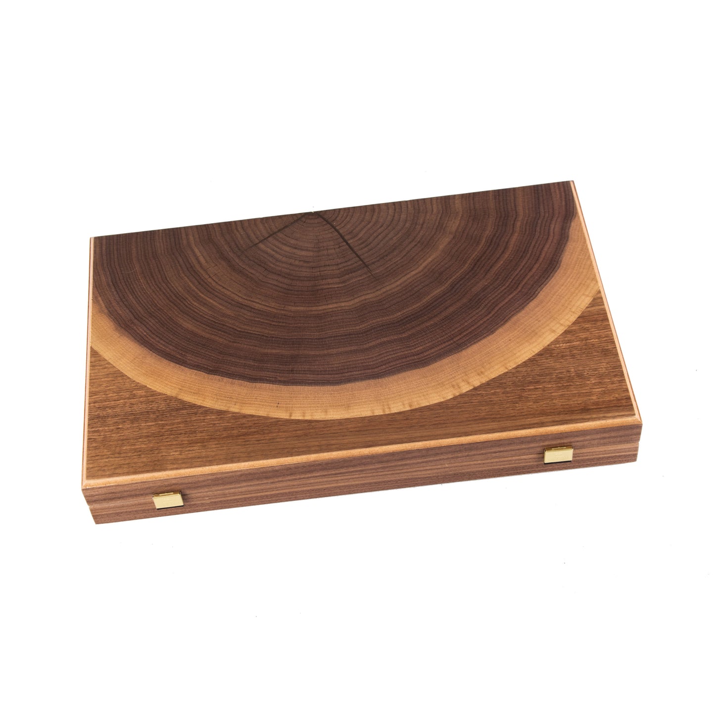 Handmade Walnut Natural Tree Trunk Inlaid Backgammon With Wenge Oak Points