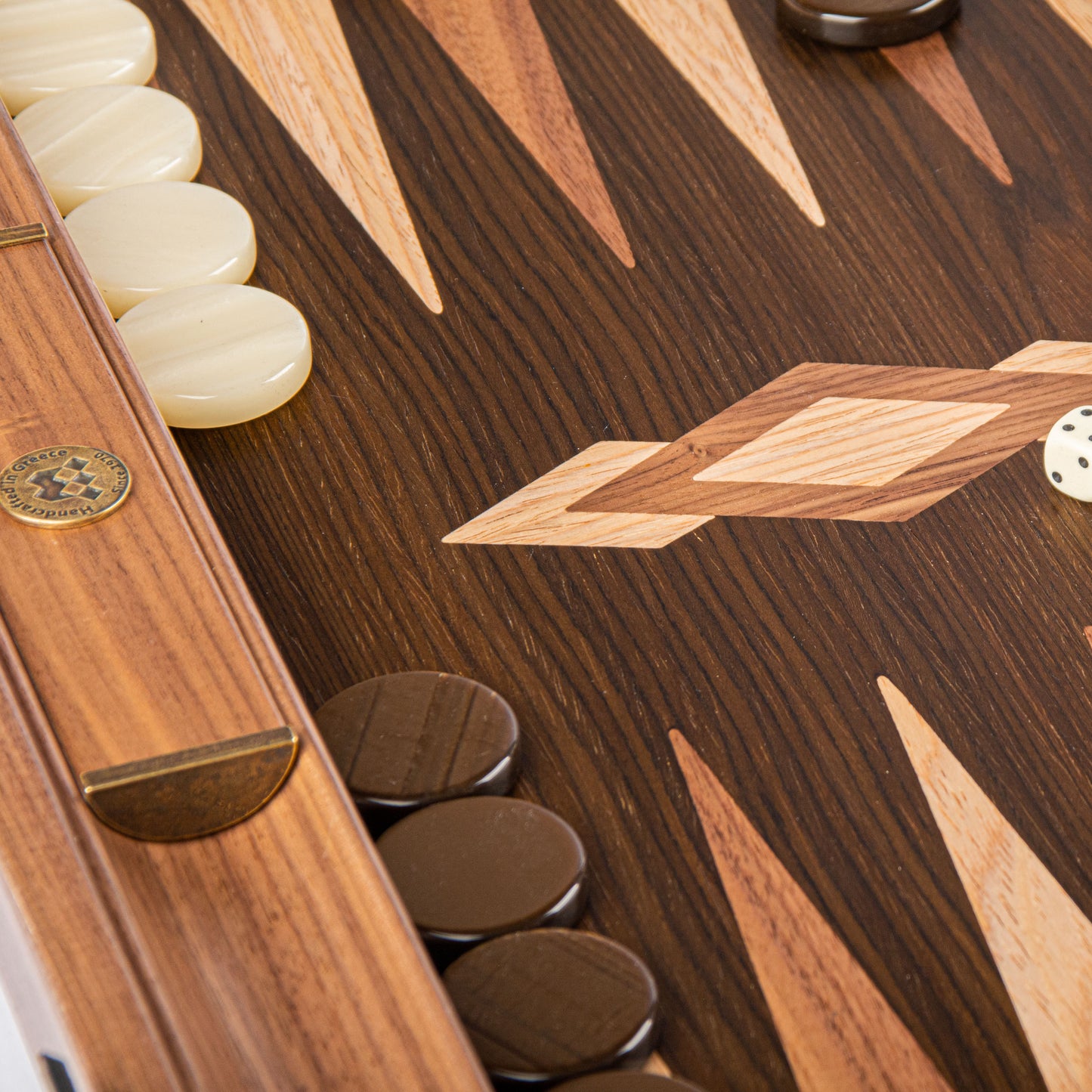 Handmade Walnut Natural Tree Trunk Inlaid Backgammon With Wenge Oak Points