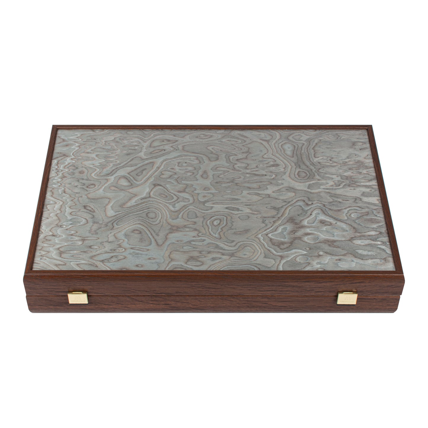Handmade Pearly Grey Vavona Inlaid Backgammon With Oak & Wenge Points