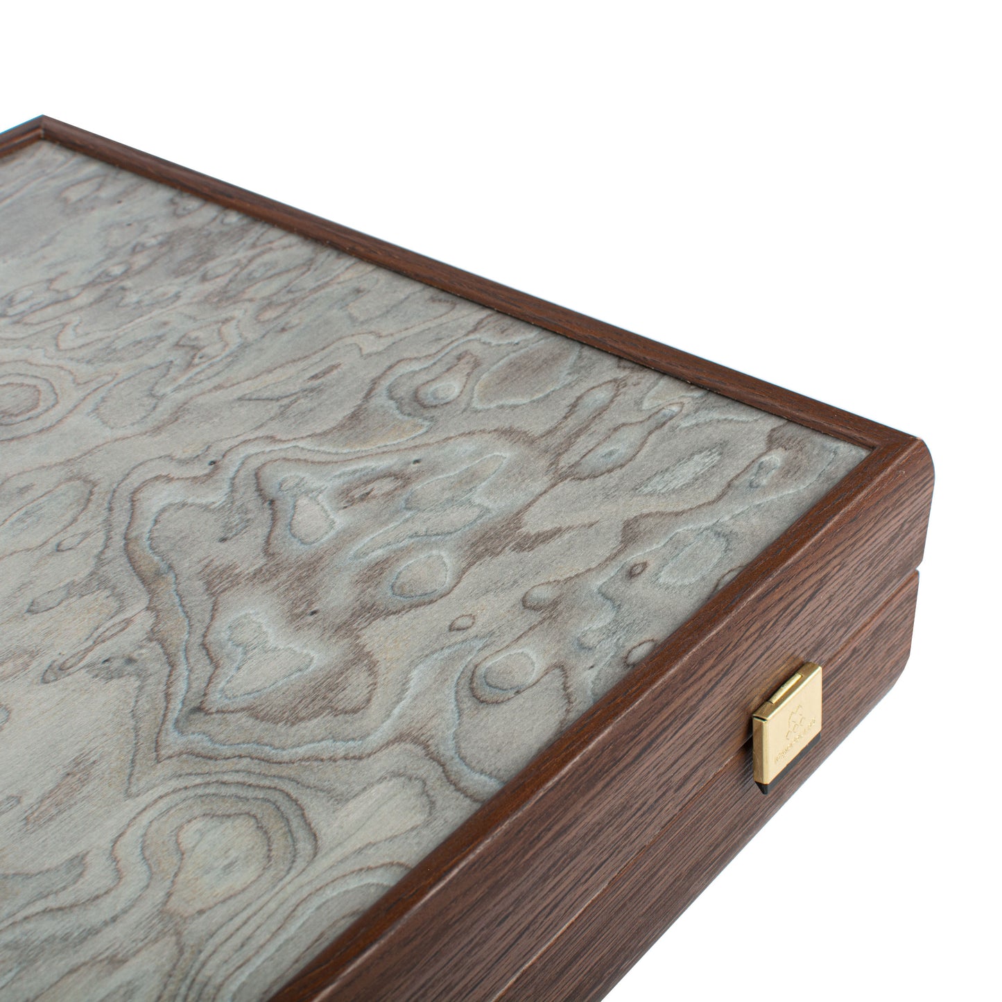 Handmade Pearly Grey Vavona Inlaid Backgammon With Oak & Wenge Points