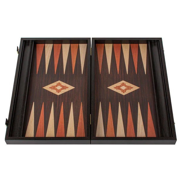 Handcrafted Wenge Replica Wood Backgammon Set with Side Racks - Classic Design and Quality Materials