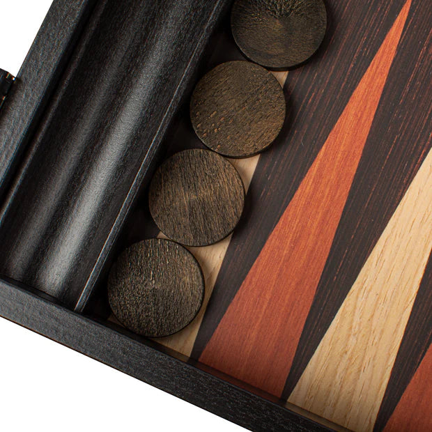 Handcrafted Wenge Replica Wood Backgammon Set with Side Racks - Classic Design and Quality Materials