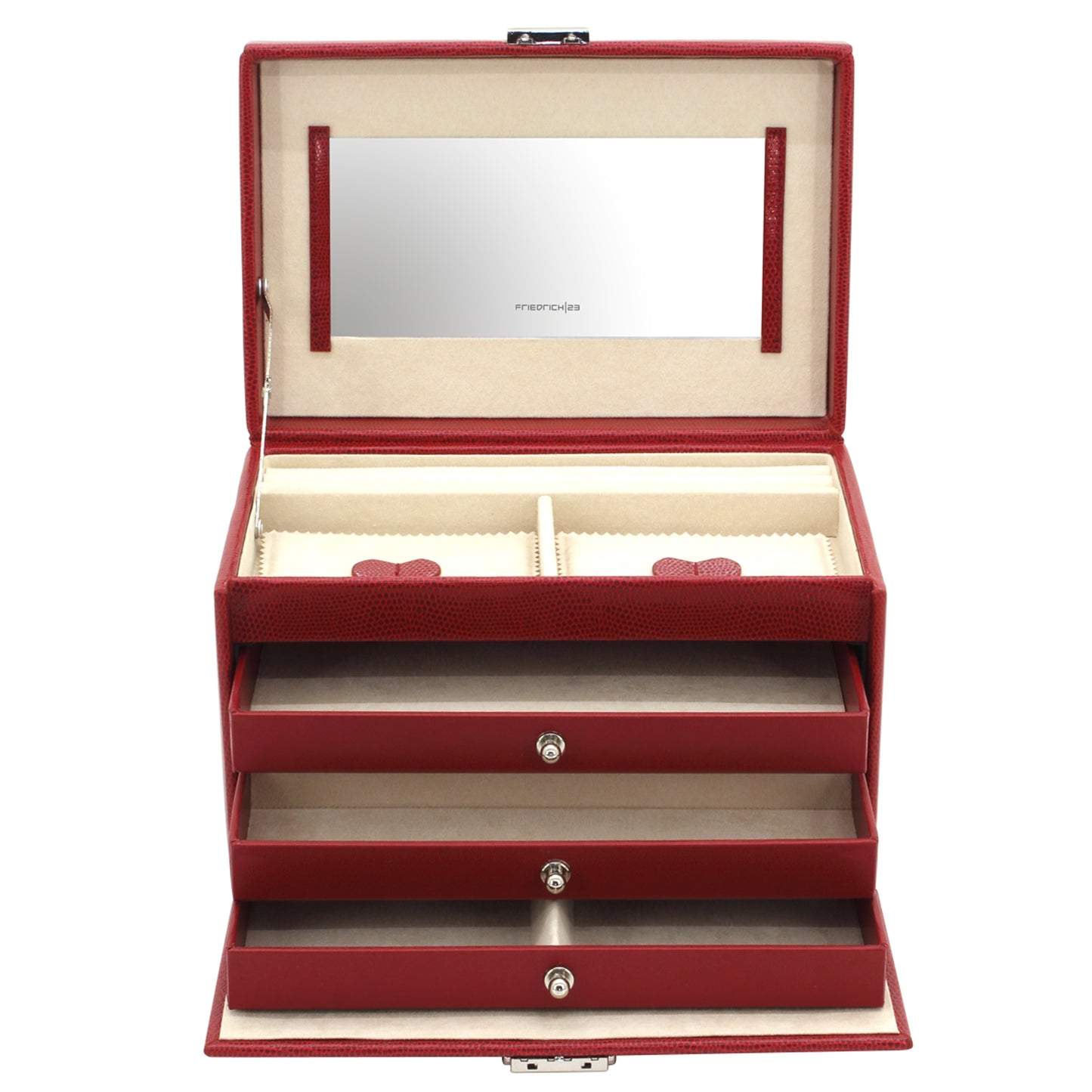 Jewellery Case Jolie Synthetic Lizard Optic Red