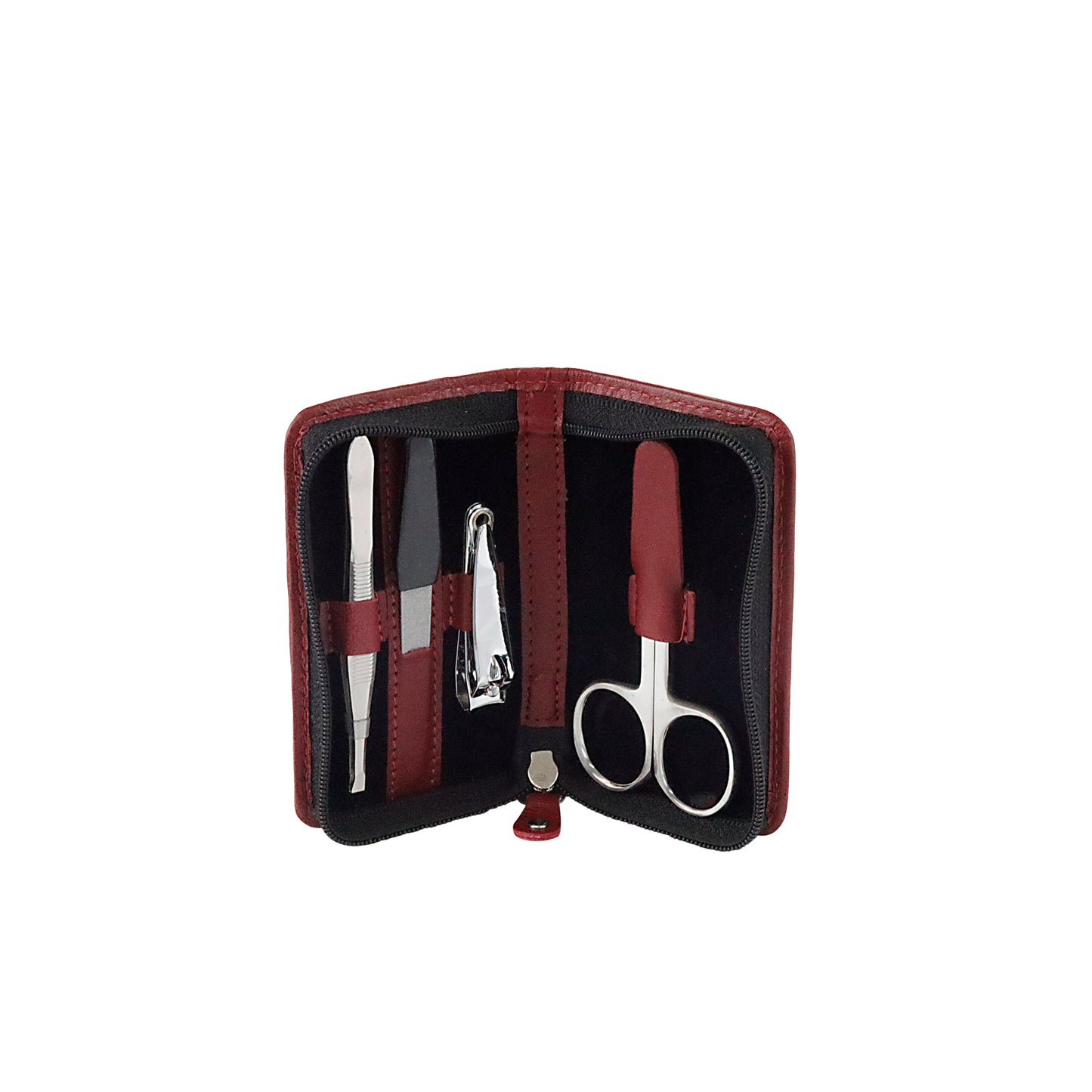 Zip Manicure Case Small Cherry Leather
