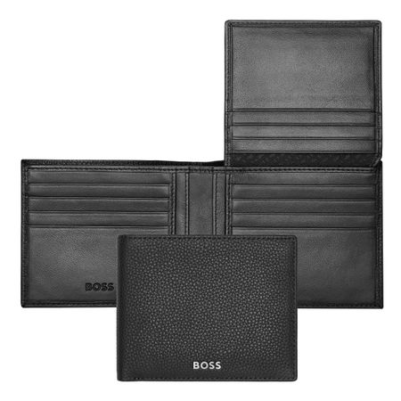 Wallet With Flap Grained Black