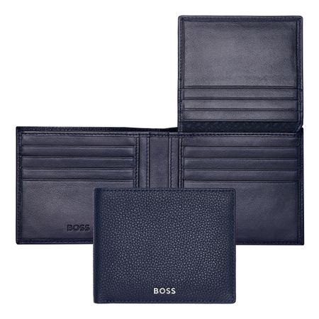 Wallet With Flap Grained Navy
