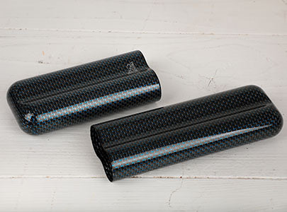 Blue Titanium Carbon Fiber 2 Cigars Case