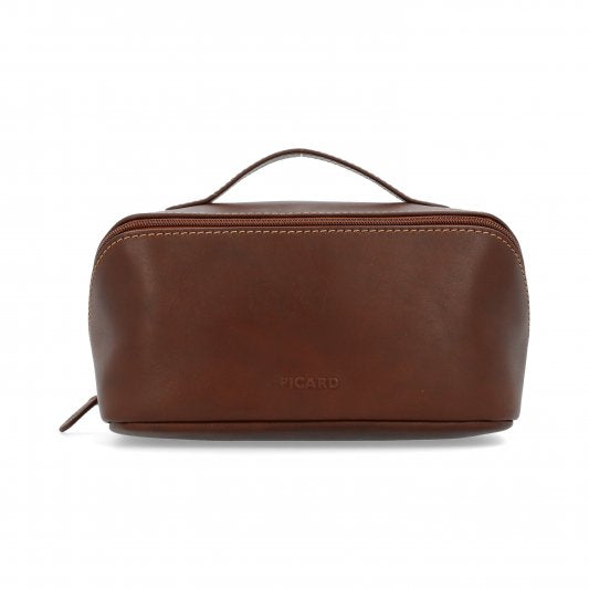 Toscana Cow Leather Toilet Bag Kastania