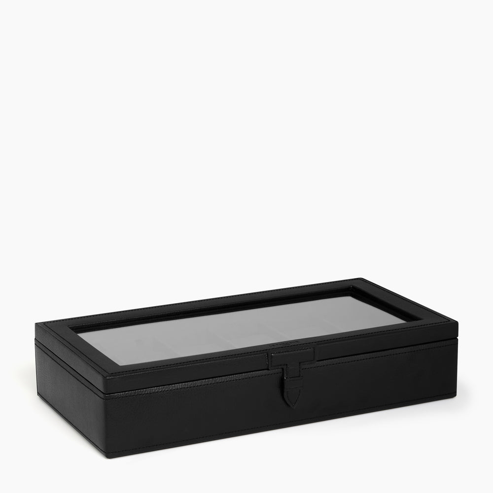 Watch Box For 12 Watches Leather Black