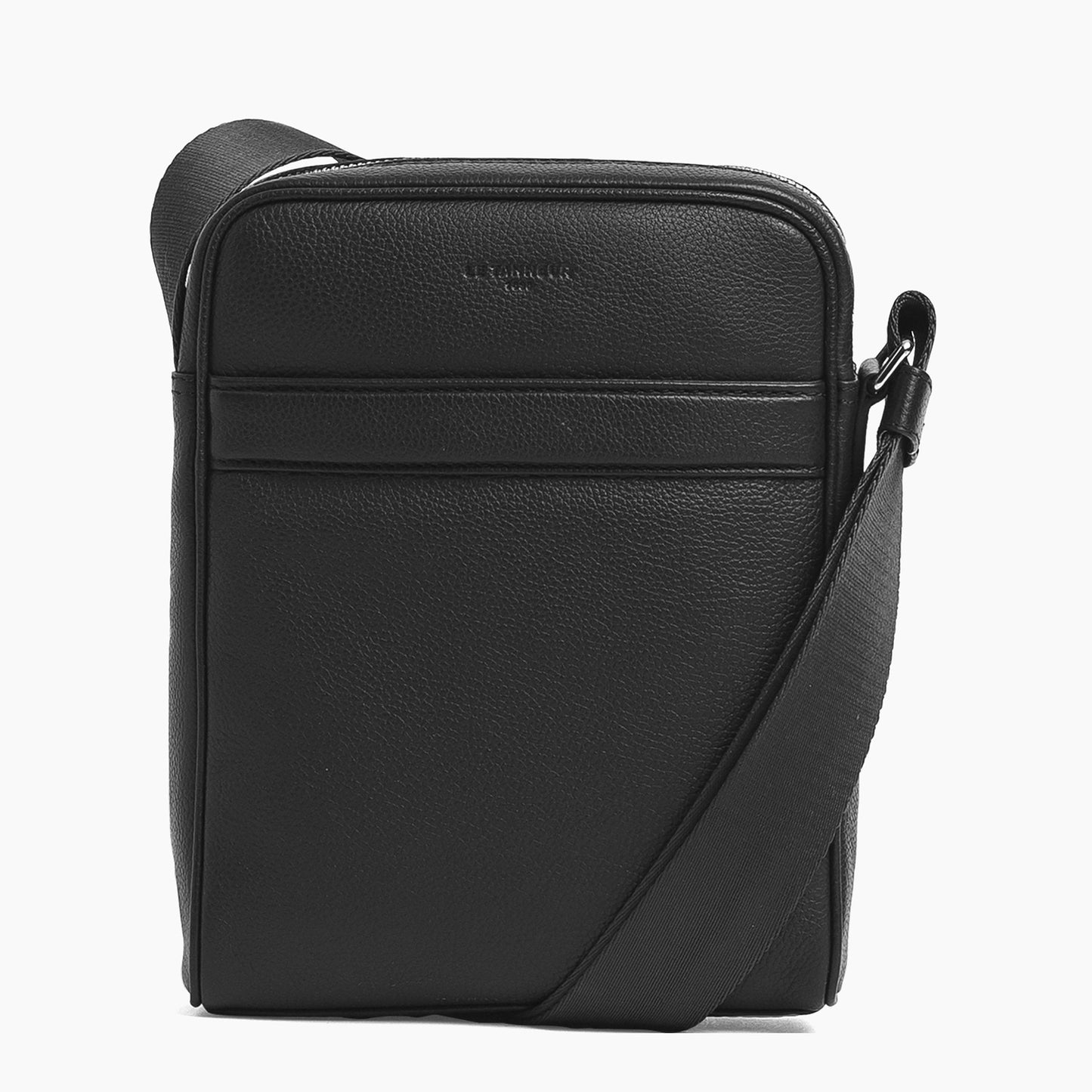 Charles small cross body bag in grained leather - Black