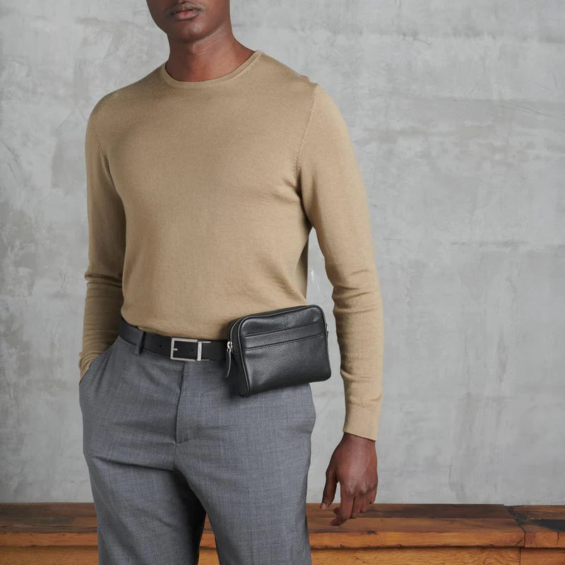 Charles Belt Pouch Dragonne Leather Black