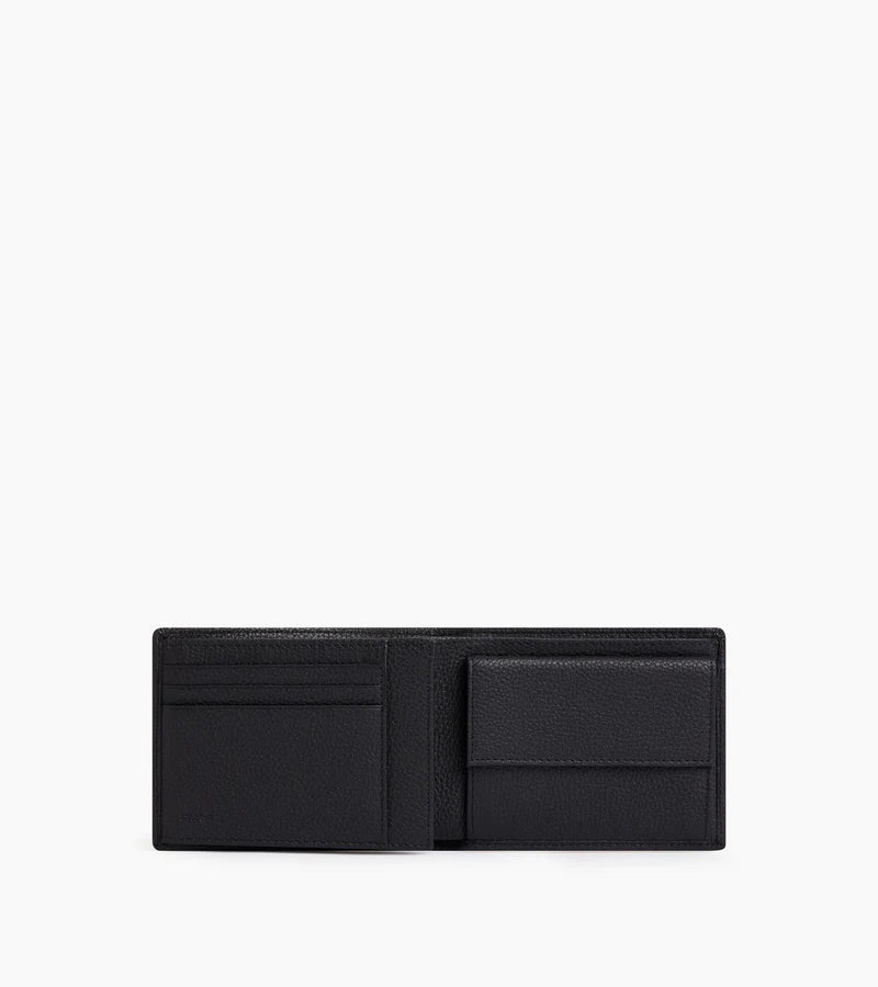 Fold Flap Wallet In Grain Leather