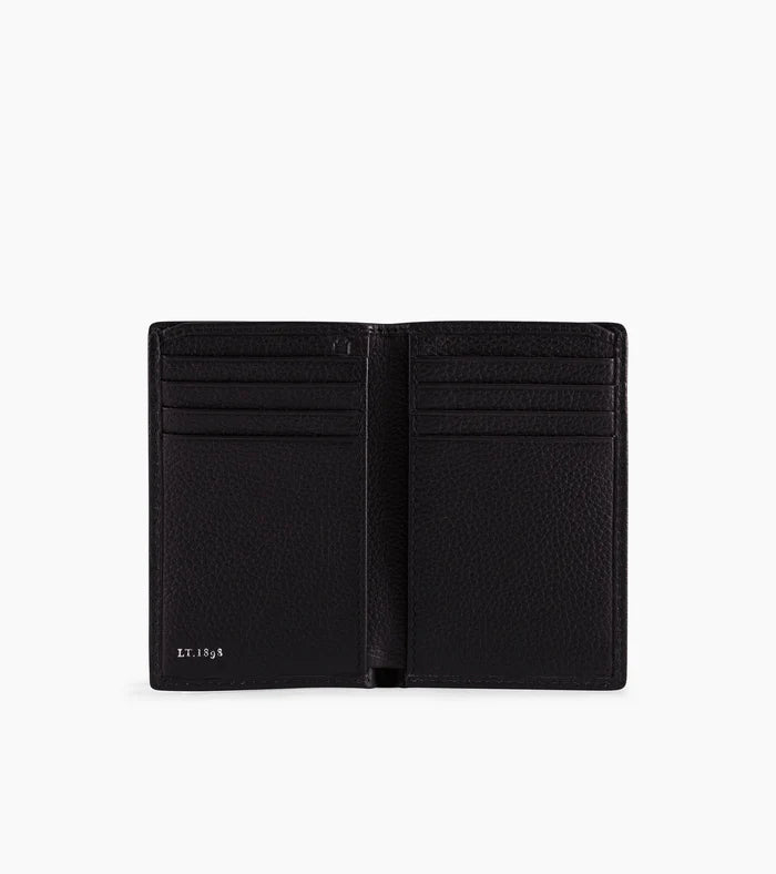 Small Card Holder In Black Grained Leather