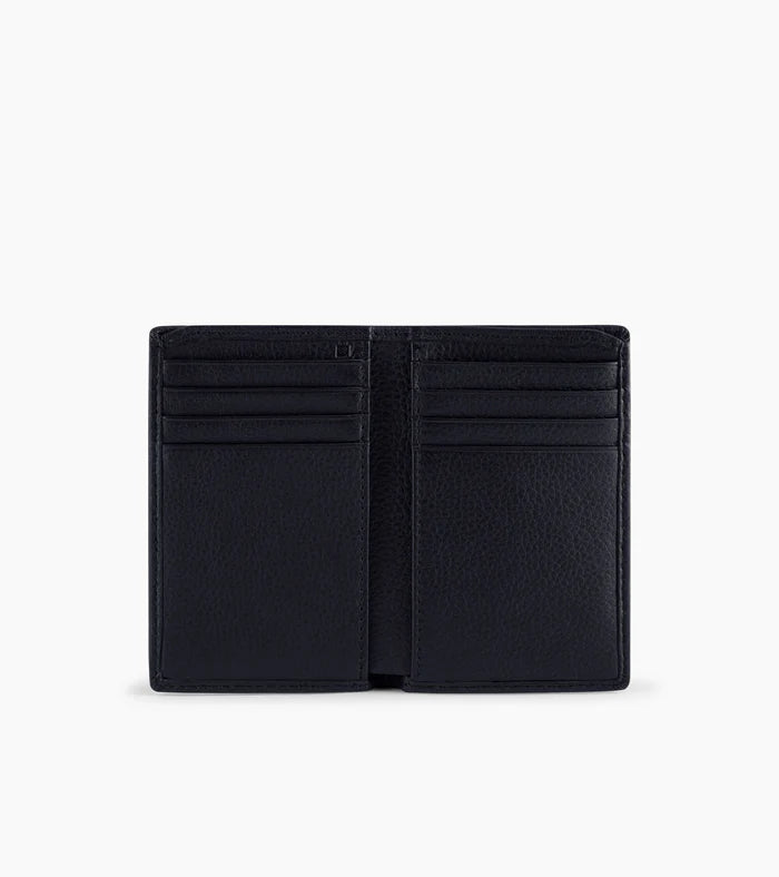 Small Card Holder In Black&Blue Grained Leather