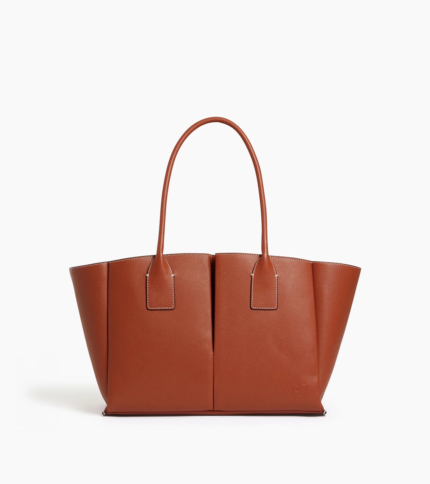 Large Grained Mahogany Brown Tote Bag