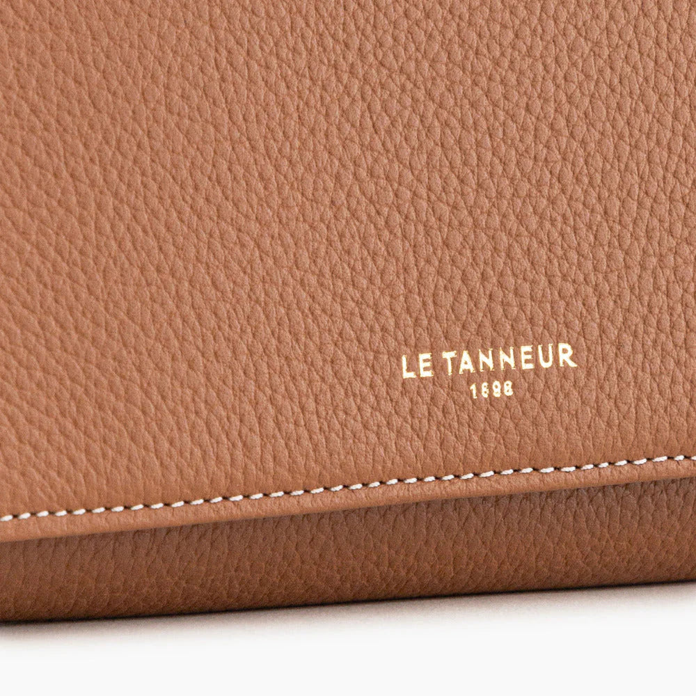 Emilie Wallet Zipped Coin Pocket With Le Tanneur Logo Brown