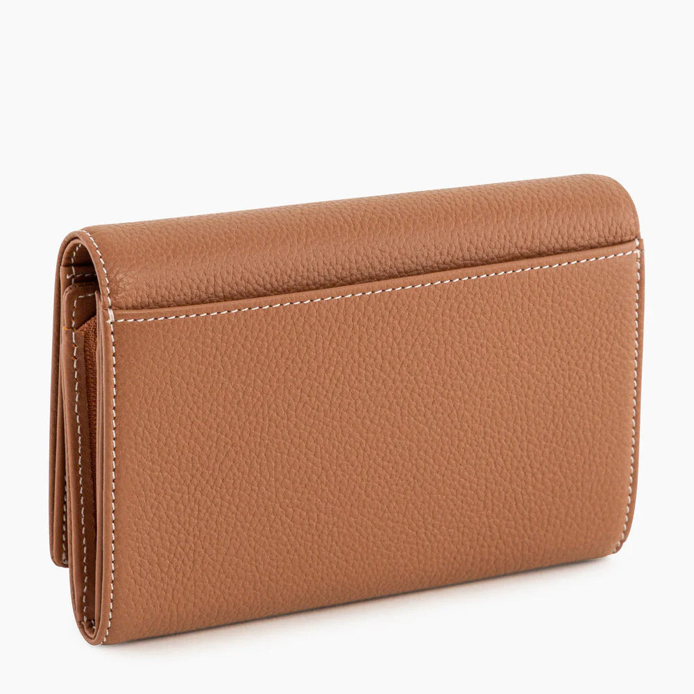 Emilie Wallet Zipped Coin Pocket With Le Tanneur Logo Brown