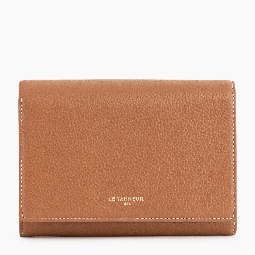 Emilie Wallet Zipped Coin Pocket With Le Tanneur Logo Brown