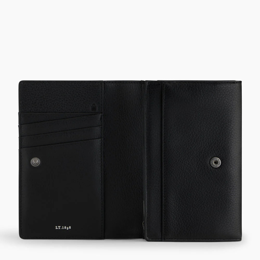 Emilie Wallet Zipped Coin Pocket With Le Tanneur Logo Black
