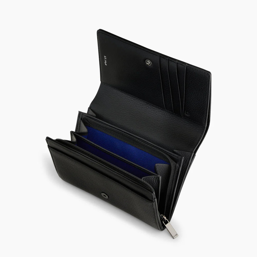 Emilie Wallet Zipped Coin Pocket With Le Tanneur Logo Black