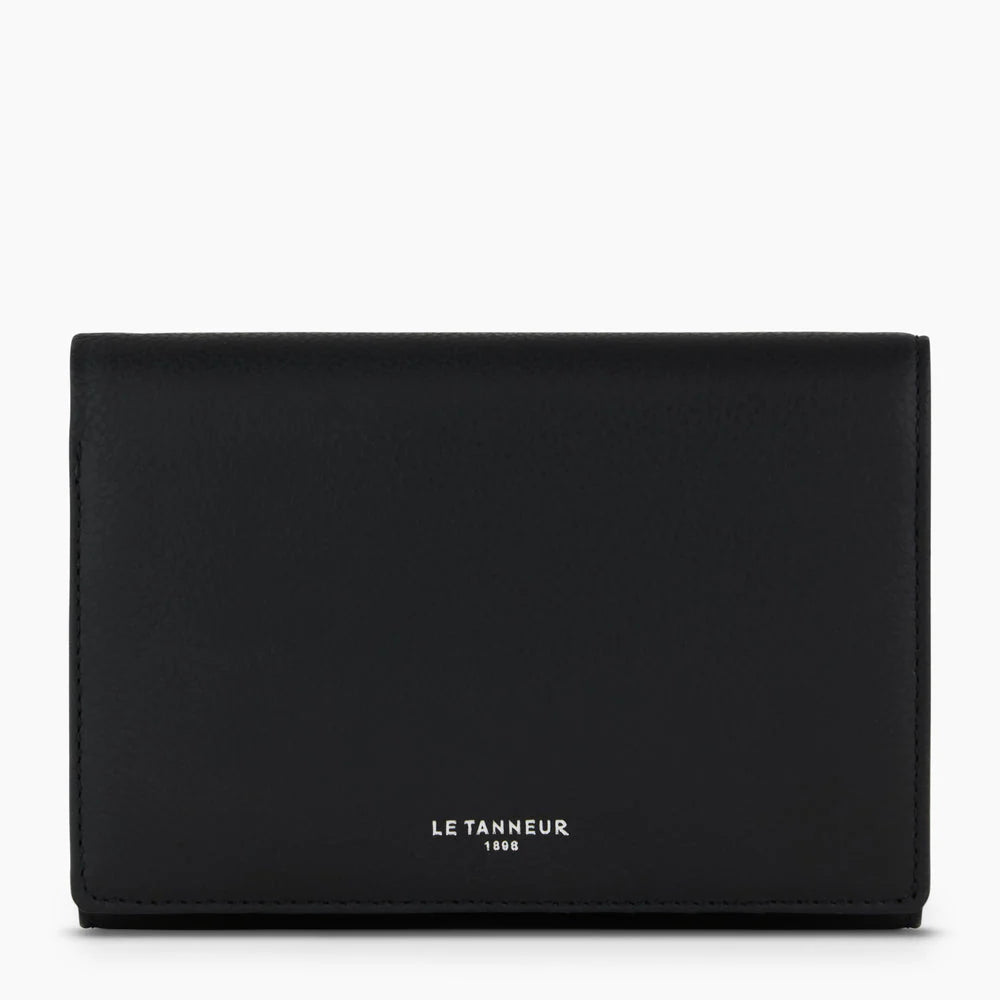 Emilie Wallet Zipped Coin Pocket With Le Tanneur Logo Black