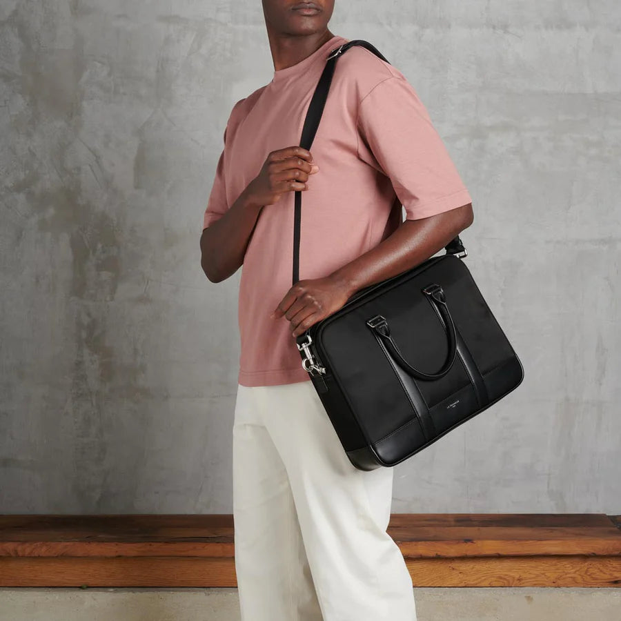 Gusset Gaspard Briefcase - Black
