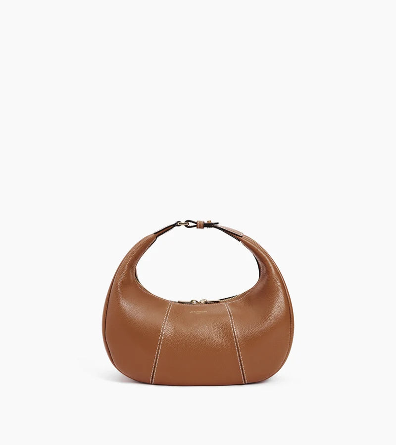 Hobo bag in grained leather