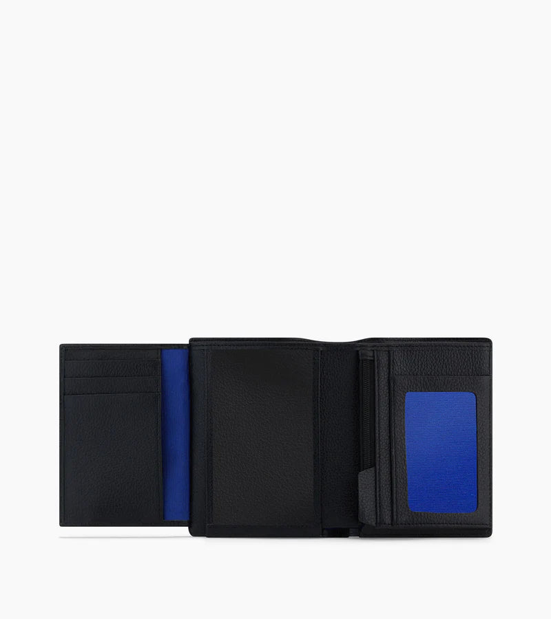 Emil Flap Vertical Zipped Wallet Grained Leather