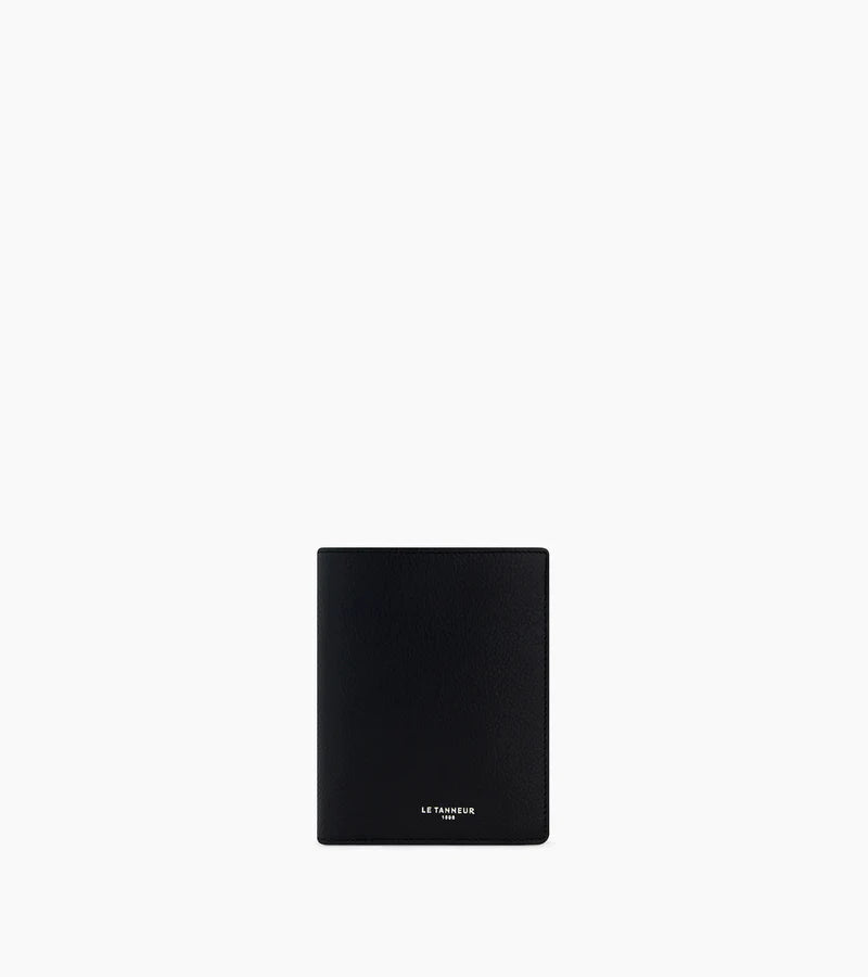 Emil Flap Vertical Zipped Wallet Grained Leather