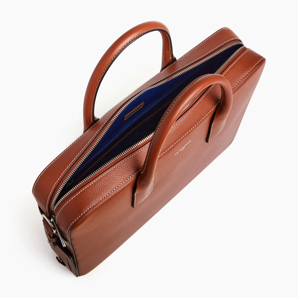 Emile 14" Brown Document Holder Laptop Pocket Removable Charms