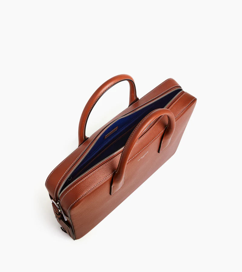 Emile 14" Brown Document Holder Laptop Pocket Removable Charms