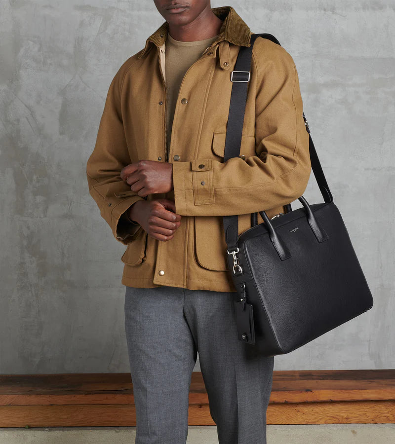 Emile 14" Black Document Holder Laptop Pocket Removable Charms