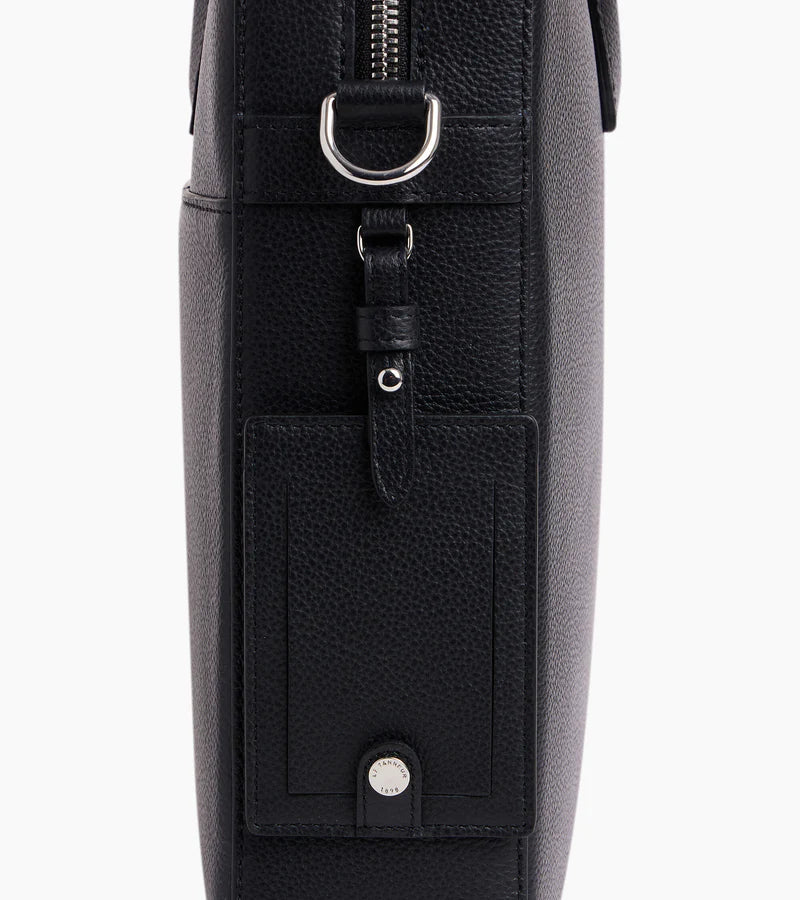 Emile 14" Black Document Holder Laptop Pocket Removable Charms