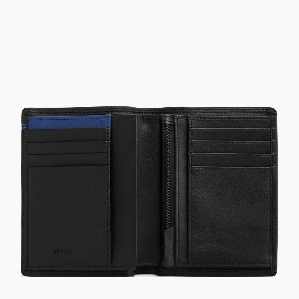 Martin Vertical Small Wallet in Black Grained Leather