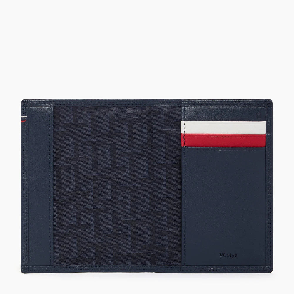 Martin Passeport Holder In Blue Red White Smooth Leather