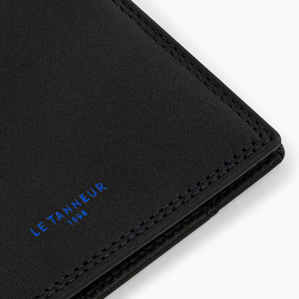 Martin horizontal card case with bill pocket in smooth leather