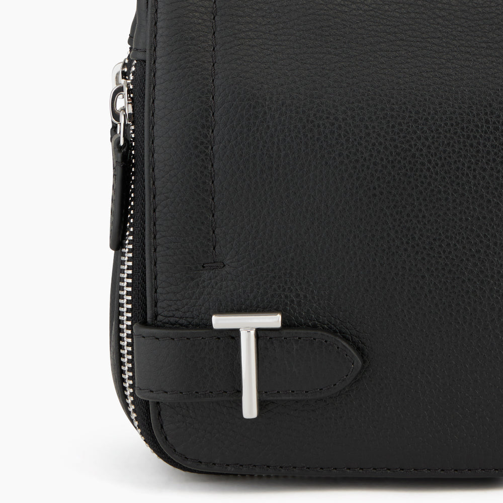 Simone Small Bag With Crossbody Strap In Grained Leather