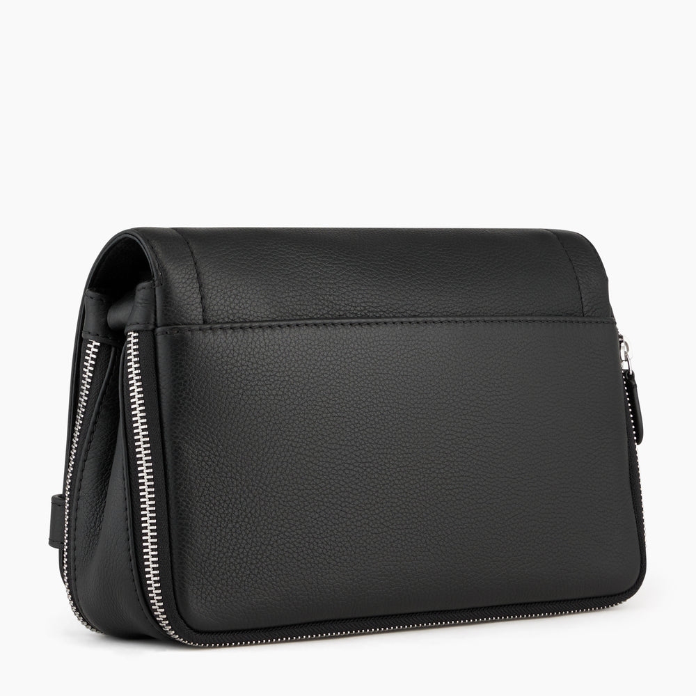Simone Small Bag With Crossbody Strap In Grained Leather