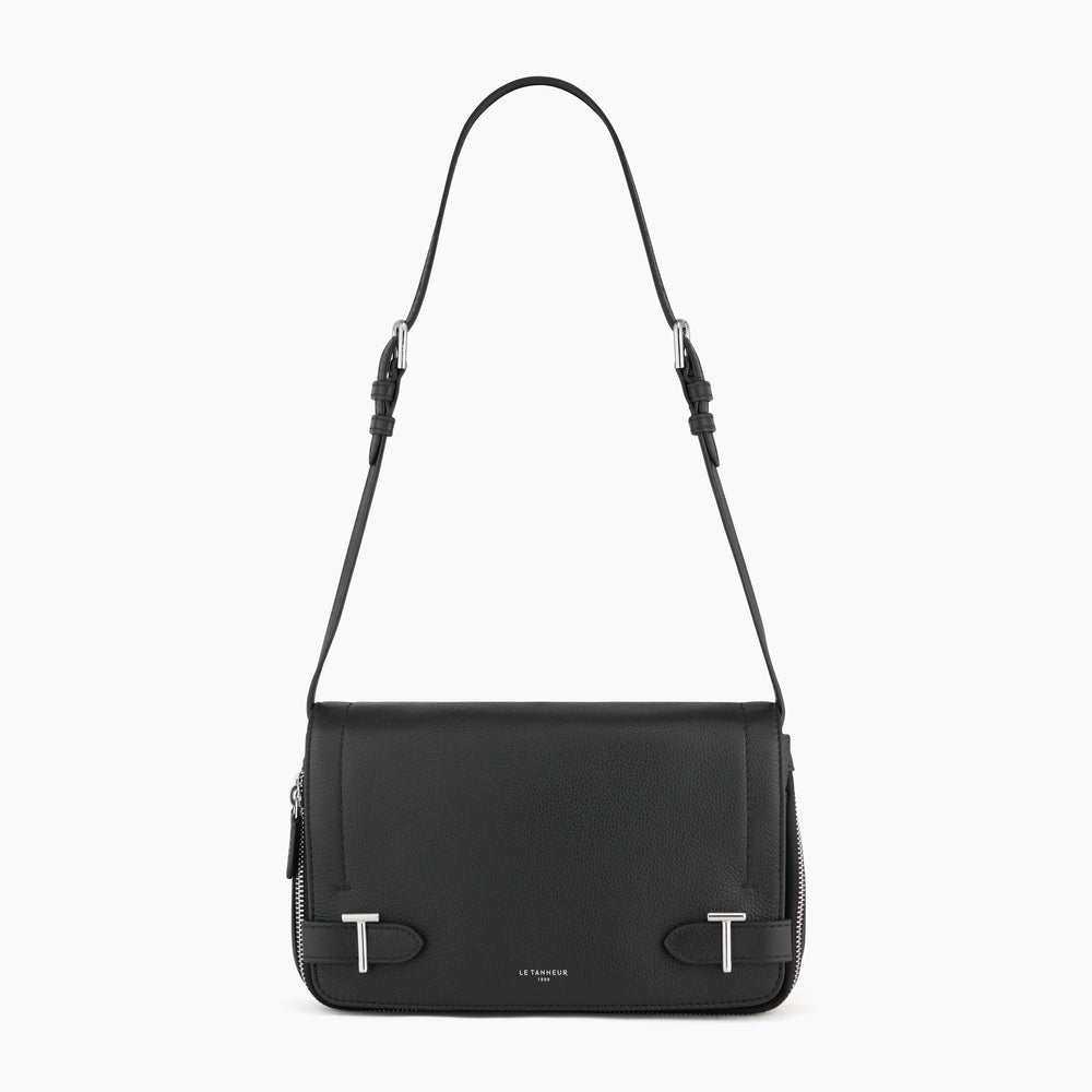 Simone Small Bag With Crossbody Strap In Grained Leather