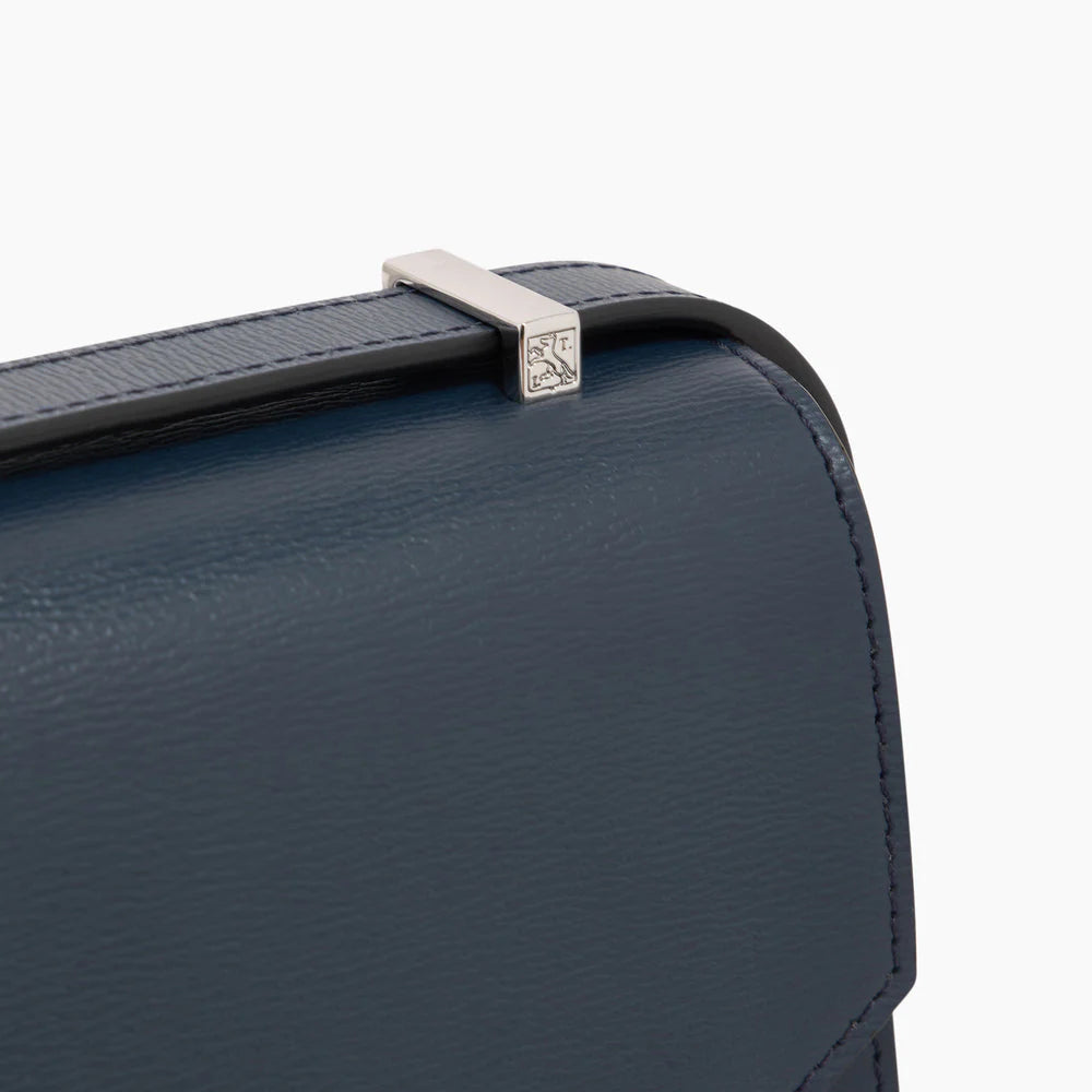 Naya Mini Shoulder Bag In Cork Effect Blue Leather