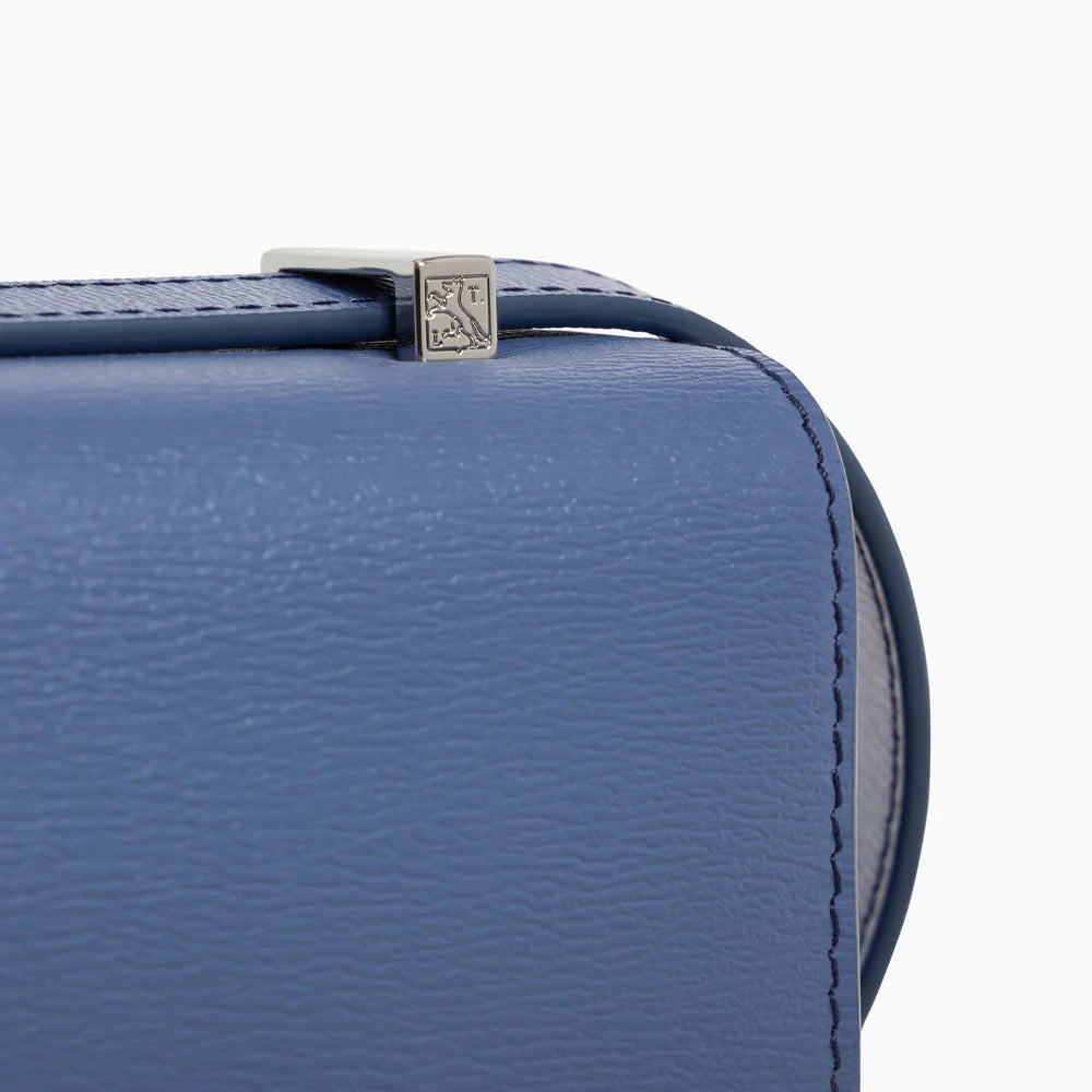 Naya Mini Shoulder Bag In Cork Effect Horizon Blue Leather