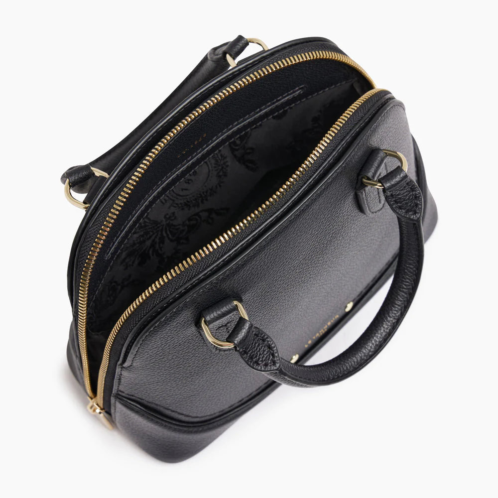 Ella Small Handbag In Black Grained Leather