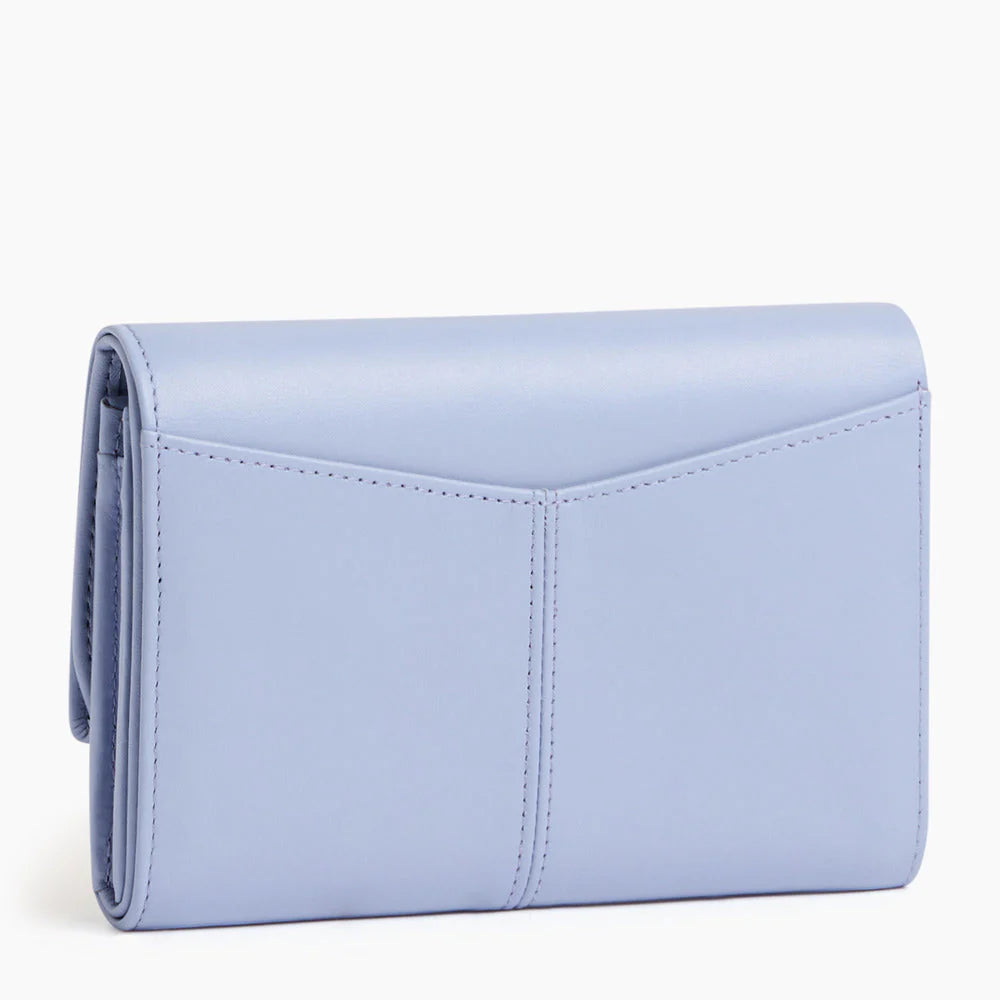 Charlotte Zipped Travel Companion In Lavander Smooth Leather