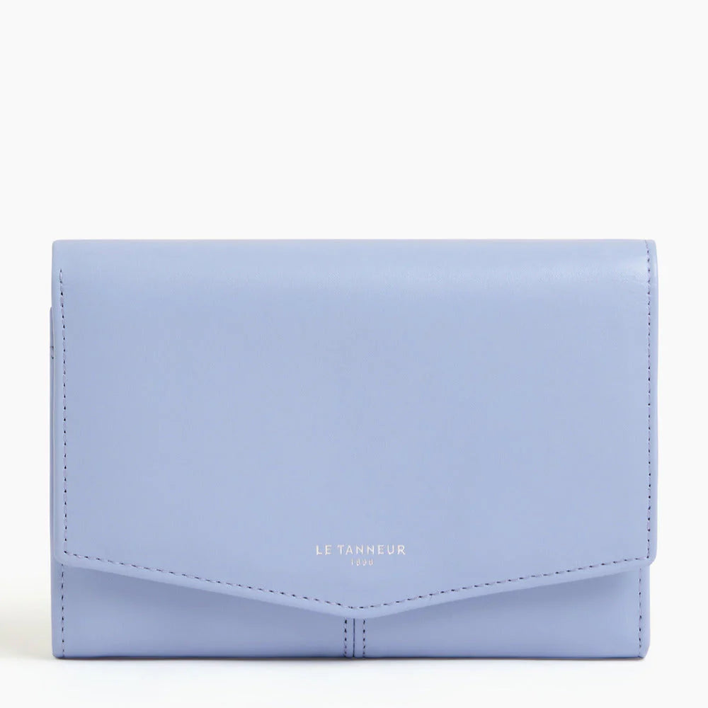 Charlotte Zipped Travel Companion In Lavander Smooth Leather
