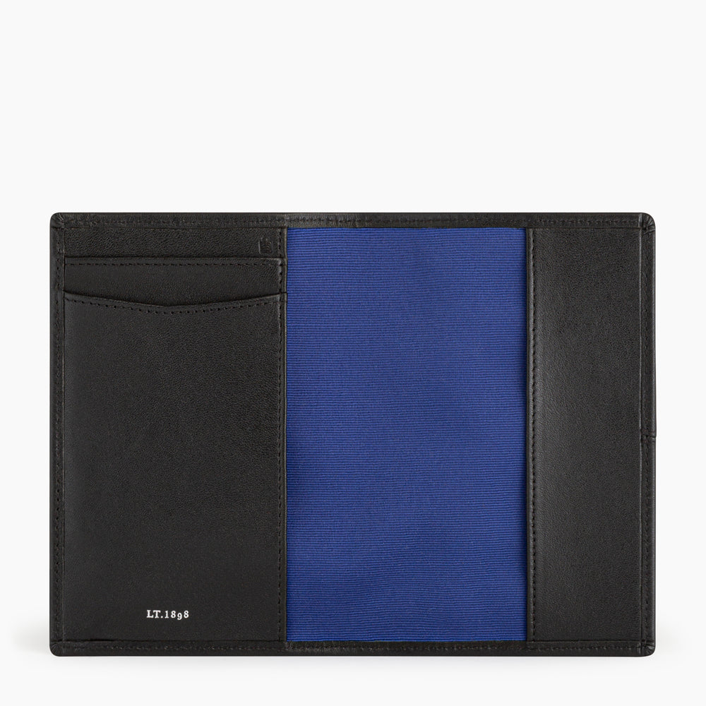 Charlotte Passport Holder 4 Pockets In Smooth Black Leather