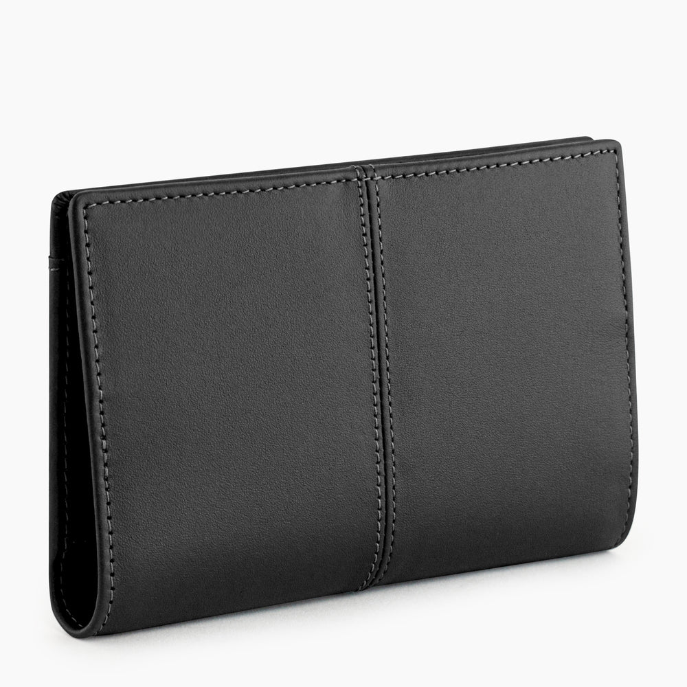 Charlotte Passport Holder 4 Pockets In Smooth Black Leather